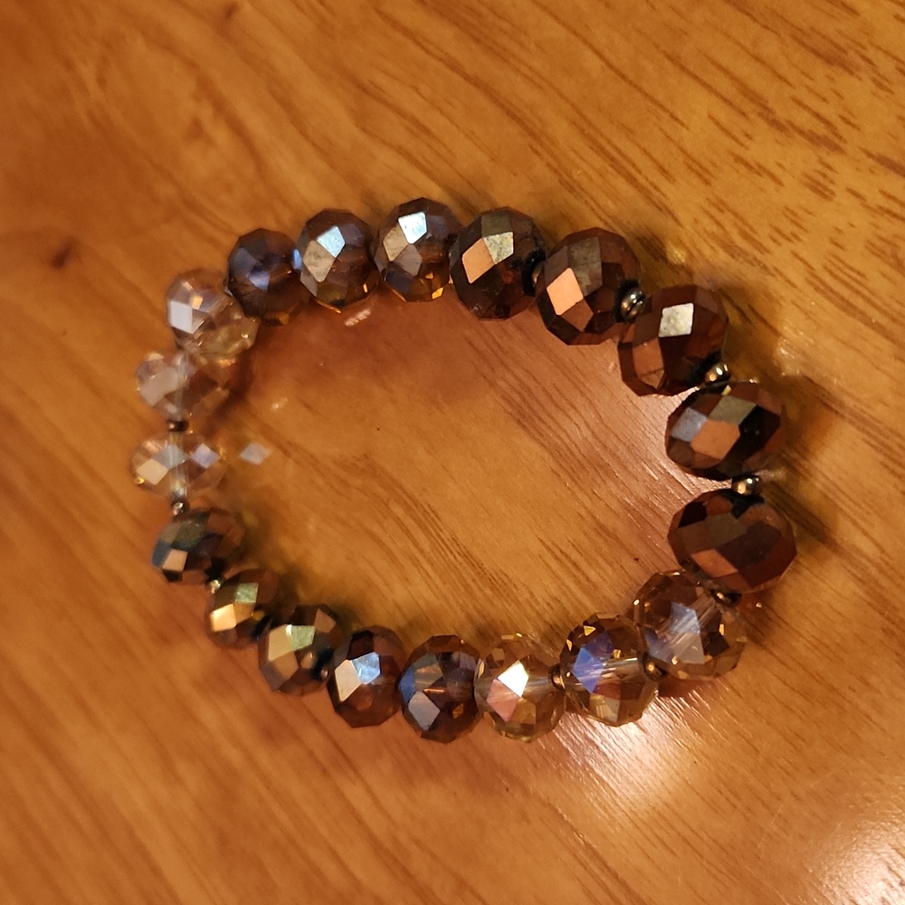 Bronze/Gold Stretchy Bracelet, GUC - Picture 2 of 4